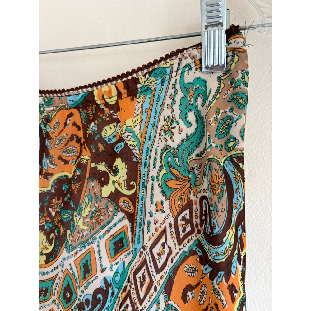 Vintage Y2K Newsworthy Midi Skirt Medium Brown Paisley Boho Flowy Whimsigoth - Picture 5 of 11